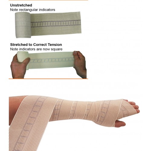 Snake Bite Bandage with compression indicator. 10cm x 10.5m x12 Rolls